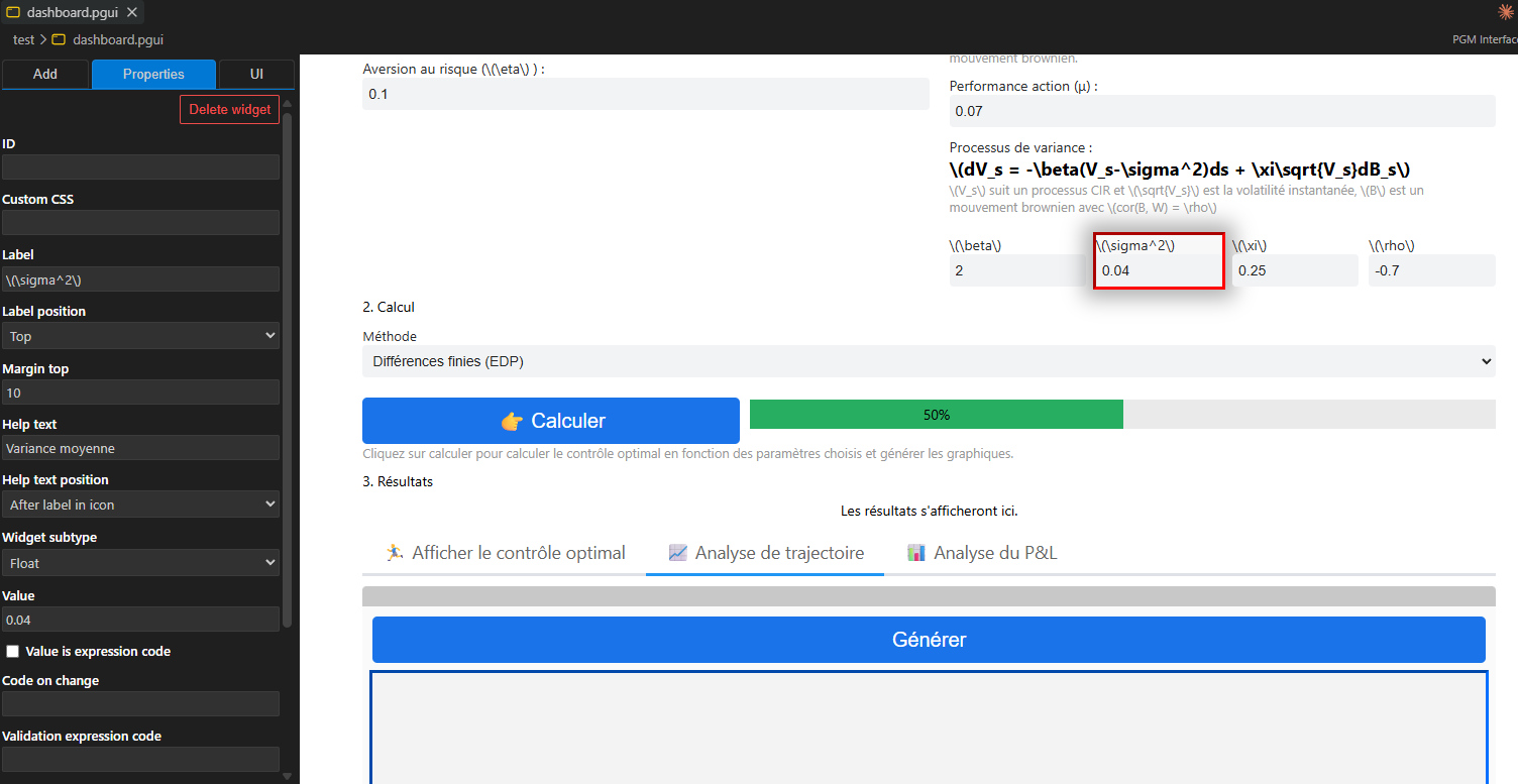 Apleno Designer in VS Code, editing a widget’s properties next to a live preview of the app